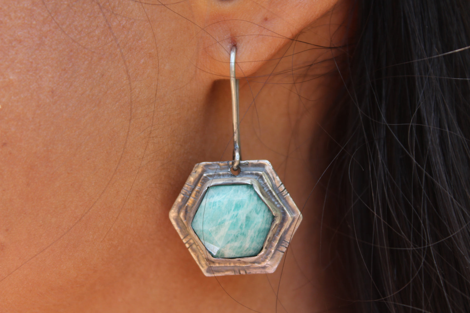 Aretes Plata .925 con Amazonitas